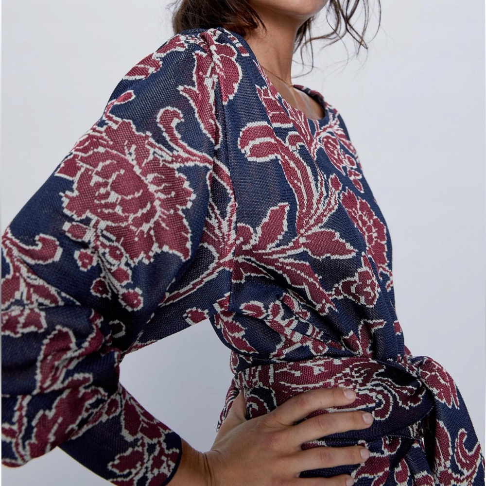 NEW ZARA Jacquard Sweater Dress - Picture 3 of 5